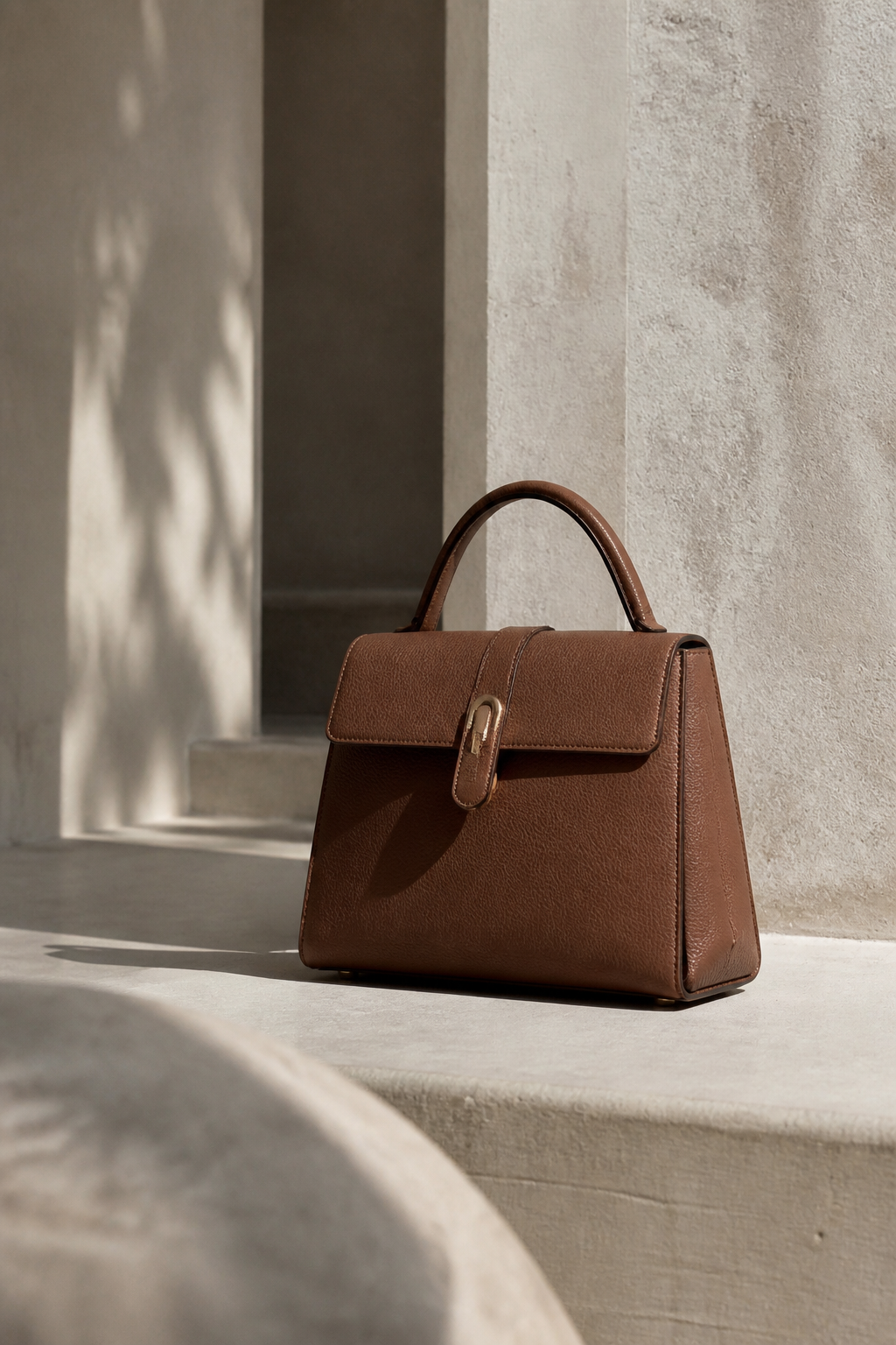 Pakito bag proportions and stitched leather edges