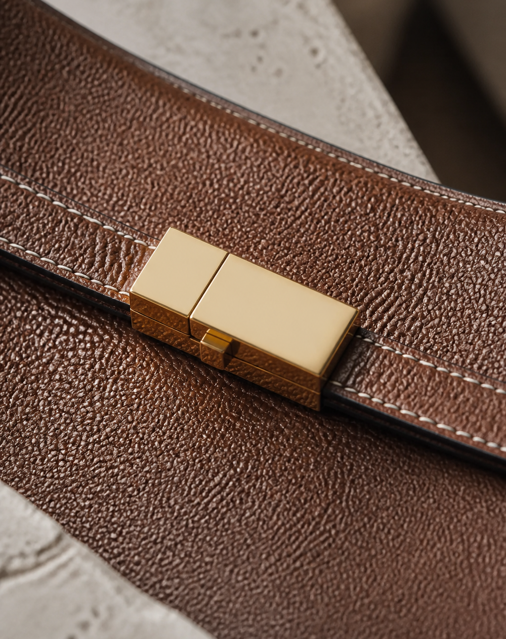 Close view of the polished metallic closure