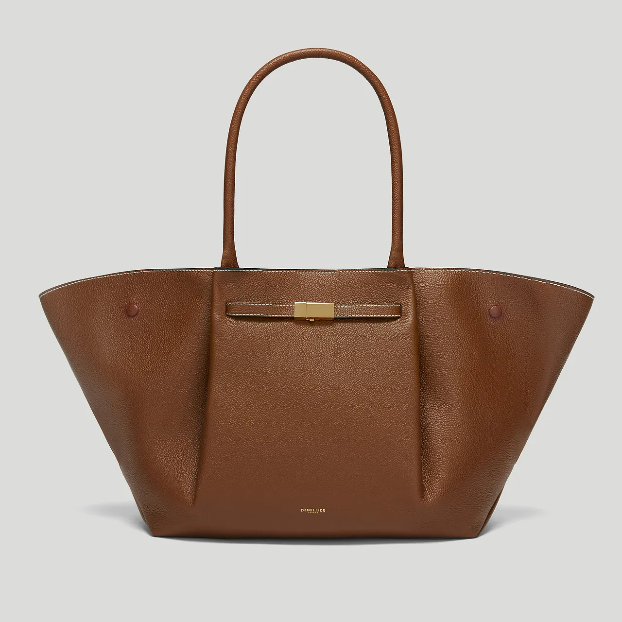 Naturally spacious brown leather tote bag